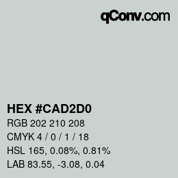 Color code: HEX #CAD2D0 | qconv.com