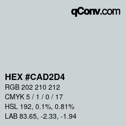 カラーコード: HEX #CAD2D4 | qconv.com