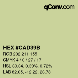 Color code: HEX #CAD39B | qconv.com