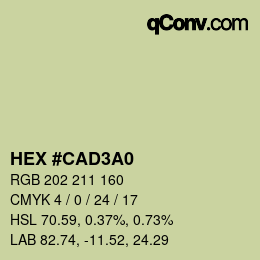 カラーコード: HEX #CAD3A0 | qconv.com