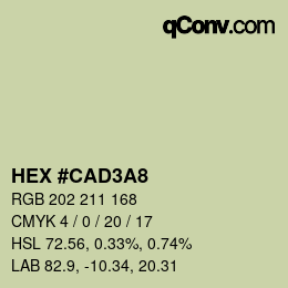 カラーコード: HEX #CAD3A8 | qconv.com