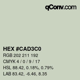 カラーコード: HEX #CAD3C0 | qconv.com