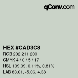 Color code: HEX #CAD3C8 | qconv.com