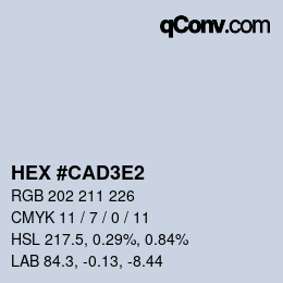 カラーコード: HEX #CAD3E2 | qconv.com