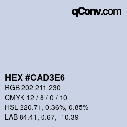 Color code: HEX #CAD3E6 | qconv.com