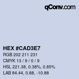 Color code: HEX #CAD3E7 | qconv.com