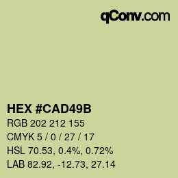 Color code: HEX #CAD49B | qconv.com