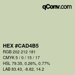 Color code: HEX #CAD4B5 | qconv.com