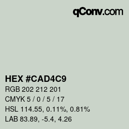 Color code: HEX #CAD4C9 | qconv.com
