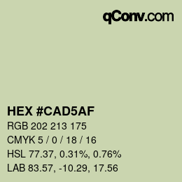 Farbcode: HEX #CAD5AF | qconv.com