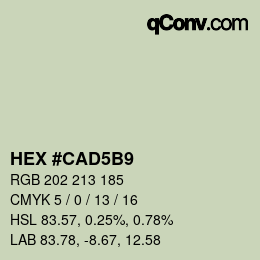 颜色代码: HEX #CAD5B9 | qconv.com