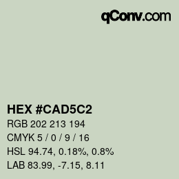 カラーコード: HEX #CAD5C2 | qconv.com