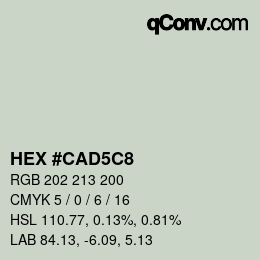 Color code: HEX #CAD5C8 | qconv.com
