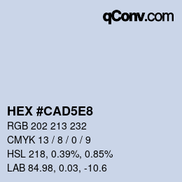 Color code: HEX #CAD5E8 | qconv.com