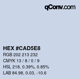 カラーコード: HEX #CAD5E8 | qconv.com