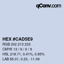 颜色代码: HEX #CAD5E9 | qconv.com