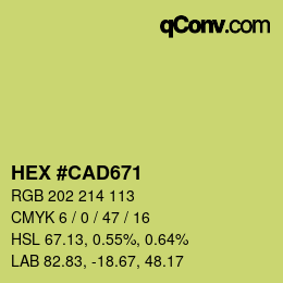 颜色代码: HEX #CAD671 | qconv.com
