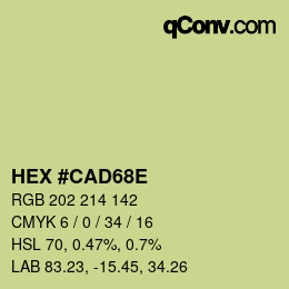 Color code: HEX #CAD68E | qconv.com