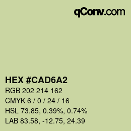 カラーコード: HEX #CAD6A2 | qconv.com