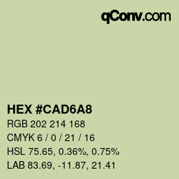 カラーコード: HEX #CAD6A8 | qconv.com