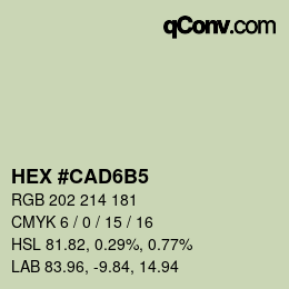 Color code: HEX #CAD6B5 | qconv.com