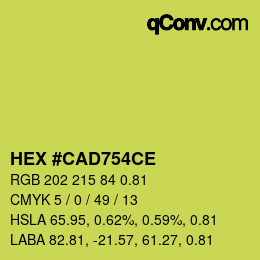 Color code: HEX #CAD754CE | qconv.com