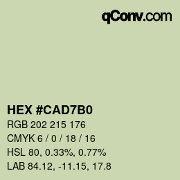 Color code: HEX #CAD7B0 | qconv.com