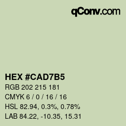 カラーコード: HEX #CAD7B5 | qconv.com