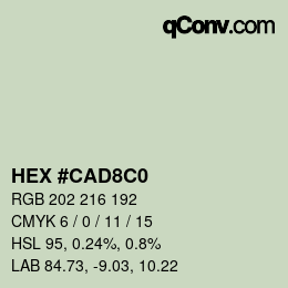 Color code: HEX #CAD8C0 | qconv.com