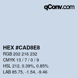 Farbcode: HEX #CAD8E8 | qconv.com