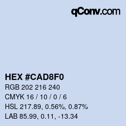 Color code: HEX #CAD8F0 | qconv.com