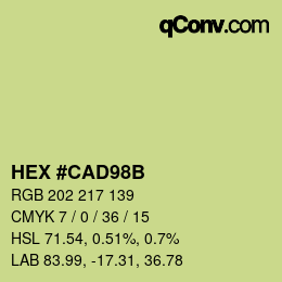Color code: HEX #CAD98B | qconv.com