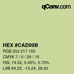 Color code: HEX #CAD99B | qconv.com