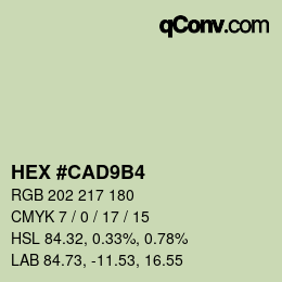 颜色代码: HEX #CAD9B4 | qconv.com