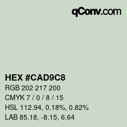 Color code: HEX #CAD9C8 | qconv.com