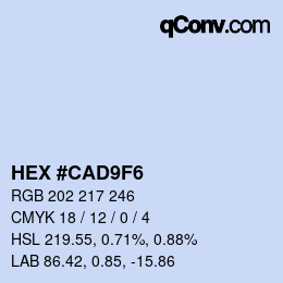 カラーコード: HEX #CAD9F6 | qconv.com