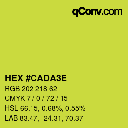 カラーコード: HEX #CADA3E | qconv.com