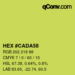 颜色代码: HEX #CADA58 | qconv.com