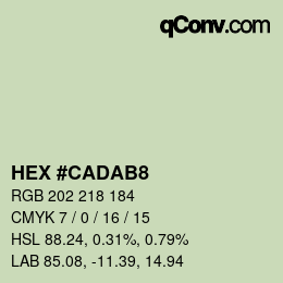 Color code: HEX #CADAB8 | qconv.com