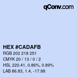 カラーコード: HEX #CADAFB | qconv.com