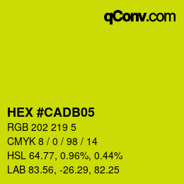 Color code: HEX #CADB05 | qconv.com