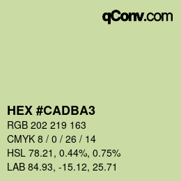 カラーコード: HEX #CADBA3 | qconv.com