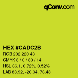 Color code: HEX #CADC2B | qconv.com