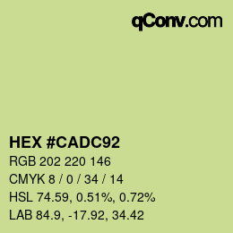 カラーコード: HEX #CADC92 | qconv.com
