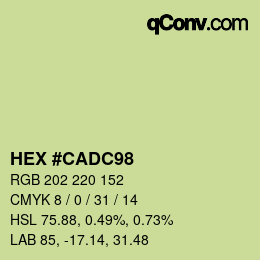颜色代码: HEX #CADC98 | qconv.com