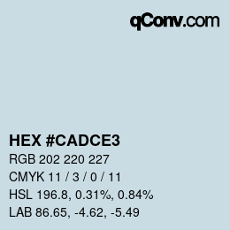 Color code: HEX #CADCE3 | qconv.com