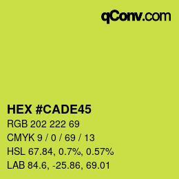 Color code: HEX #CADE45 | qconv.com