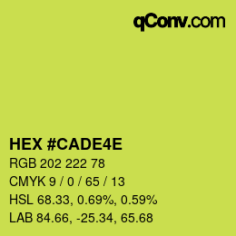 Color code: HEX #CADE4E | qconv.com