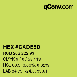 Color code: HEX #CADE5D | qconv.com
