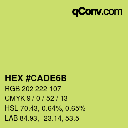 Color code: HEX #CADE6B | qconv.com